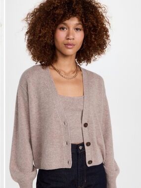 Reformation Cashmere Varenne Camel Cardigan